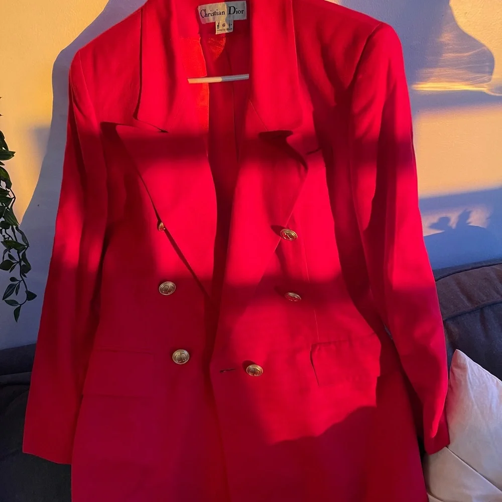 CHRISTIAN DIOR double breasted BLAZER WITH GOLD BUTTON SIZE 6🔥